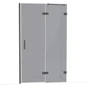Maxaro Diamond Douchedeur | 120 cm Zwart chroom Rookglas Draaideur