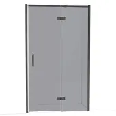 Maxaro Diamond Douchedeur | 120 cm Zwart chroom Rookglas Draaideur