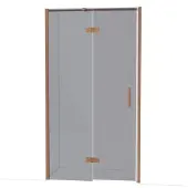 Maxaro Diamond Douchedeur | 110 cm Koper Rookglas Draaideur