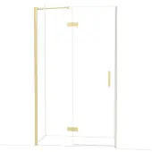 Maxaro Diamond Douchedeur | 120 cm Lichtgoud Helder glas Draaideur