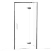 Maxaro Diamond Douchedeur | 100 cm Zwart metaal Helder glas Draaideur