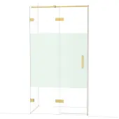 Maxaro Diamond Douchedeur | 110 cm Goud Helder met matte strook Draaideur