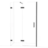Maxaro Diamond Douchedeur | 120 cm Zwart chroom Helder glas Draaideur