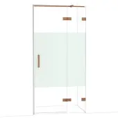 Maxaro Diamond Douchedeur | 100 cm Koper Helder met matte strook Draaideur