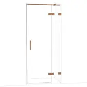 Maxaro Diamond Douchedeur | 90 cm Koper Helder glas Draaideur