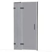Maxaro Diamond Douchedeur | 100 cm Zwart chroom Rookglas Draaideur