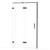 Maxaro Diamond Douchedeur | 110 cm Zwart chroom Helder glas Draaideur