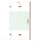 Maxaro Diamond Douchedeur | 110 cm Koper Helder met matte strook Draaideur