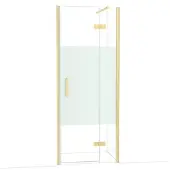 Maxaro Diamond Douchedeur | 80 cm Lichtgoud Helder met matte strook Draaideur