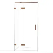 Maxaro Diamond Douchedeur | 100 cm Koper Helder glas Draaideur