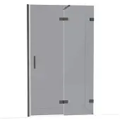 Maxaro Diamond Douchedeur | 120 cm Zwart chroom Rookglas Draaideur