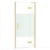 Maxaro Diamond Douchedeur | 90 cm Goud Helder met matte strook Draaideur