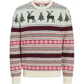 Jack & Jones Trui 'XMAS NOEL' spar / pastelgroen / bloedrood / offwhite