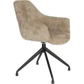 Housecraft living Eetkamerstoel Pinar set van 2 | polyester bruin 63x84.5x61 cm eetkamerstoelen | NADUVI