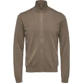 Selected Gebreid vest 'Berg' bruin gemêleerd