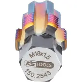 Ks Tools 150.2543 150.2543 Schroefdraad natapper Metrisch M18 x 1.5 1.5 mm Speciaal gereedschapsstaal 1 stuk(s)
