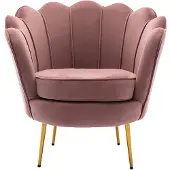 Vente-unique Fauteuil van fluweel DANDELION - Roze