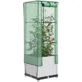 vidaXL Plantenbak verhoogd met kashoes 40x40x139 cm rattanlook