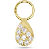 New Bling - 9NBG-O105-L - 14K goud – Oorbelhanger - per stuk – Druppel Links – Zirkonia