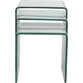 Vente-unique Set van 3 inschuifbare bijzettafels MINKA - glas