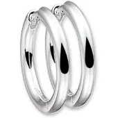 The Jewelry Collection Zilver Gerhodineerde Klapoorringen rond 1329579