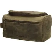 Hide & Stitches Idaho Toilettas - 100% Leer - Olijfgroen