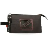Pepe Jeans Cody, etui met drie compartimenten, zwart, 22x12x5 cm, polyester