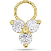 New Bling - 9NBG-O100 - 14K goud – Oorbelhanger - per stuk – Bloem – 3 Zirkonia Stenen