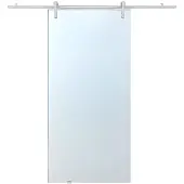 Vente-unique Schuifdeur met opbouwsysteem CLEAVER - H205 x L83 cm - Gehard glas