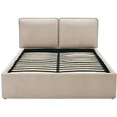 Vente-unique Bed met opbergruimte stof beige 140 x 190 cm