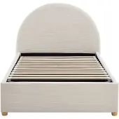 Vente-unique Bed met opbergruimte stof beige 90 x 190 cm