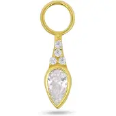 New Bling - 9NBG-O112 - 14K goud – Oorbelhanger - per stuk – Druppelvorm – Zirkonia
