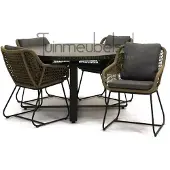Vita Tuinstoel Portofino olijf groen met braga tafel 140 cm rond