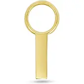 New Bling - 9NBG-O152 - 14K goud – Oorbelhanger - per stuk – Rechthoek