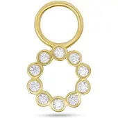 New Bling - 9NBG-O103 - 14K goud – Oorbelhanger - per stuk – Open Bloem – Zirkonia
