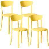 Beliani VIESTE - Tuinstoel set van 4 - Geel - Synthetisch materiaal