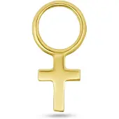 New Bling - 9NBG-O115 - 14K goud – Oorbelhanger - per stuk – Kruis