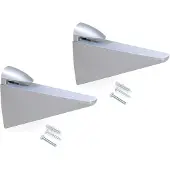 Emuca Set Halcon houten of glazen plankdragers, Plastic en Zamak, Metal-grijs gelakt