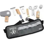 Tryco Houten Barberset - Houten Kappersset en Rollenspel - Stimuleert Fantasierijk Spel en Motoriek - Vanaf 3 Jaar Meerkleurig