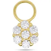 New Bling - 9NBG-O104 - 14K goud – Oorbelhanger - per stuk – Pavé Cirkel – Zirkonia