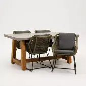 Vita Tuinstoel portofino olijf groen met Veltis tafel 180 cm