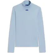 HUGO Top van stretchkatoen met hoge hals en logopatch Maat XS
