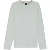 BOSS Heren Tacks Zilver T-shirt (L), Casual, Katoen, Lange mouwen 50512111