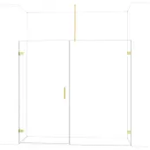 Maxaro Diamond Douchedeur | 215 cm Lichtgoud Helder glas Draaideur