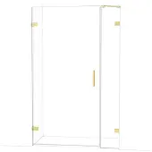Maxaro Diamond Douchedeur | 125 cm Lichtgoud Helder glas Draaideur