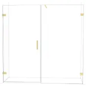 Maxaro Diamond Douchedeur | 205 cm Lichtgoud Helder glas Draaideur