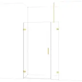 Maxaro Diamond Douchedeur | 125 cm Lichtgoud Helder glas Draaideur