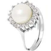 Diadema Witte cultuur parelring 8-9 mm verstelbare zirkoniumoxiden 925