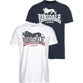 Lonsdale Shirt 'Loscoe' marine / donkerrood / wit