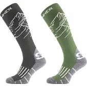 Sinner Ski Sock Heren Mountains 2 Pack (groen/zwart) 45-47 Groen / Zwart